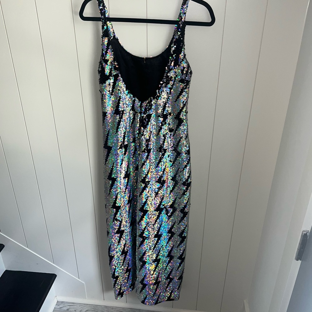 Any Old Iron Iridescent Sequin Lightning Bolt Gown - image 7